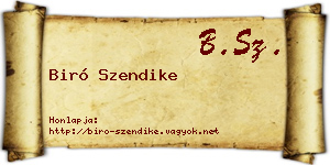 Biró Szendike névjegykártya