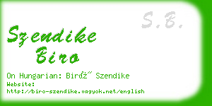 szendike biro business card